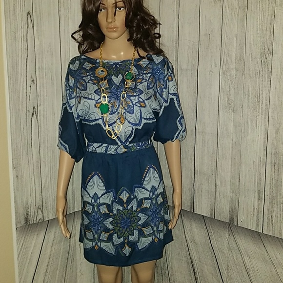 Mini Dress Multi Blue Colors - Picture 2 of 7